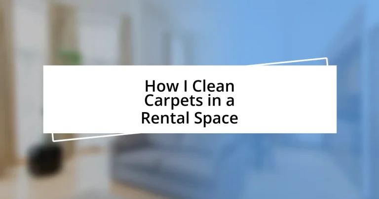 How I Clean Carpets in a Rental Space