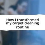 How I transformed my carpet cleaning routine