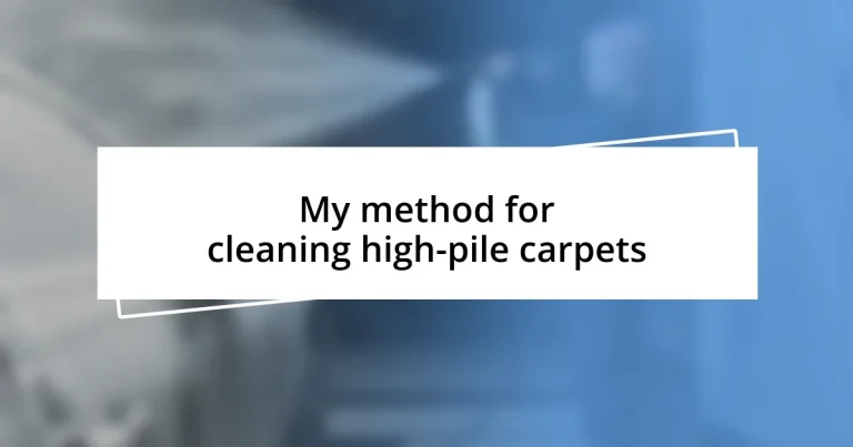 My method for cleaning high-pile carpets