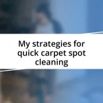 My strategies for quick carpet spot cleaning