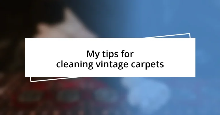 My tips for cleaning vintage carpets