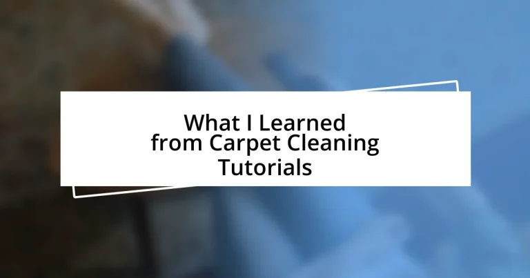 What I Learned from Carpet Cleaning Tutorials