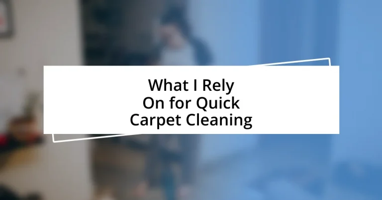 What I Rely On for Quick Carpet Cleaning