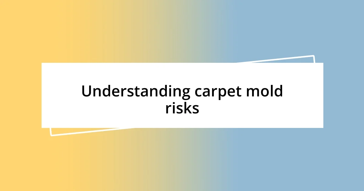 Understanding carpet mold risks