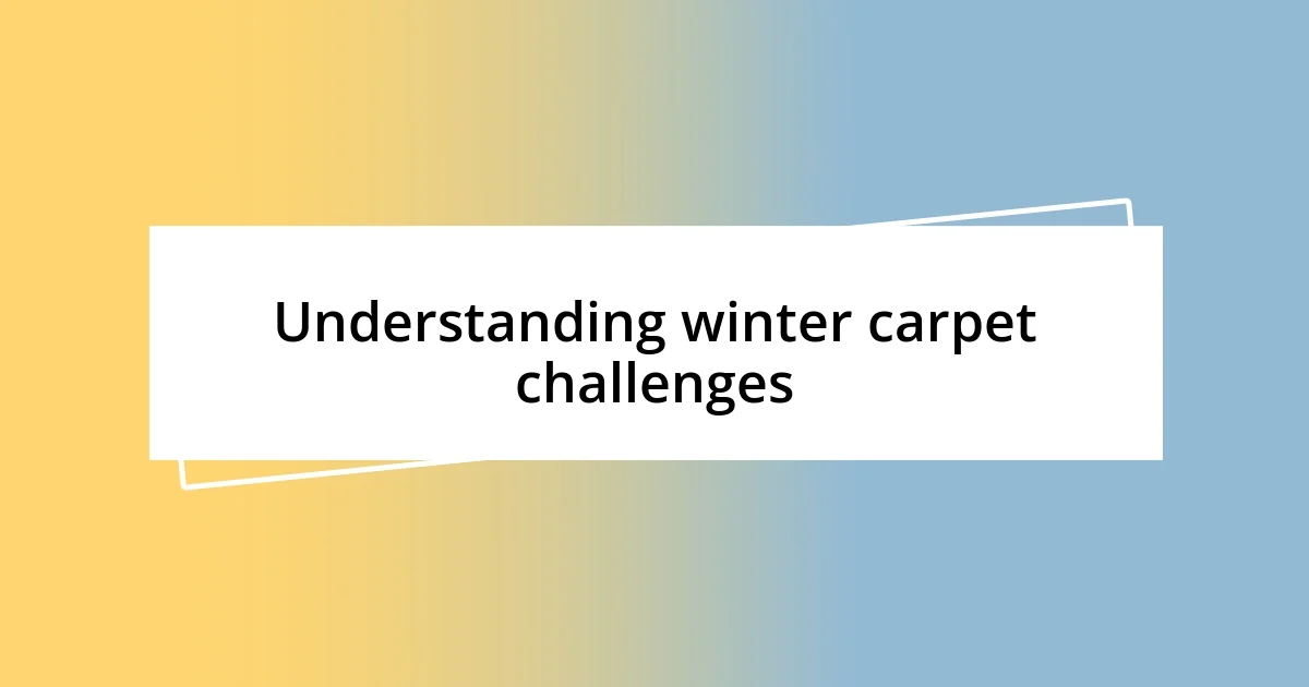 Understanding winter carpet challenges