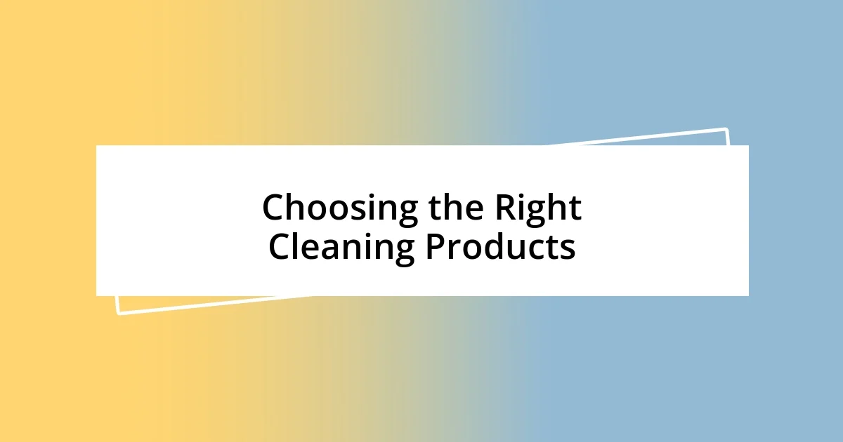 Choosing the Right Cleaning Products