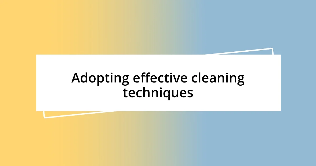 Adopting effective cleaning techniques