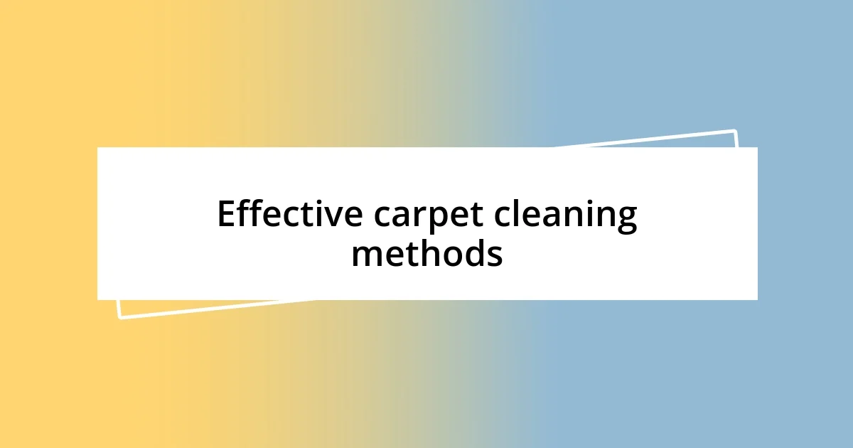 Effective carpet cleaning methods