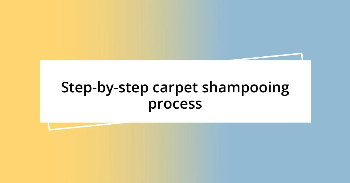 Step-by-step carpet shampooing process