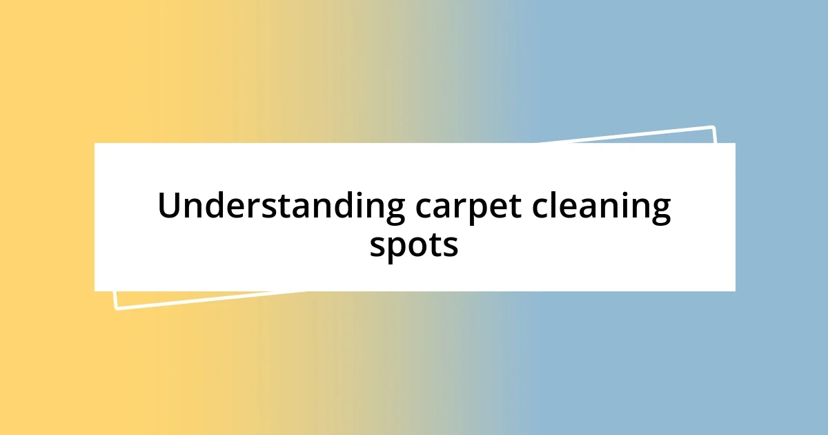 Understanding carpet cleaning spots