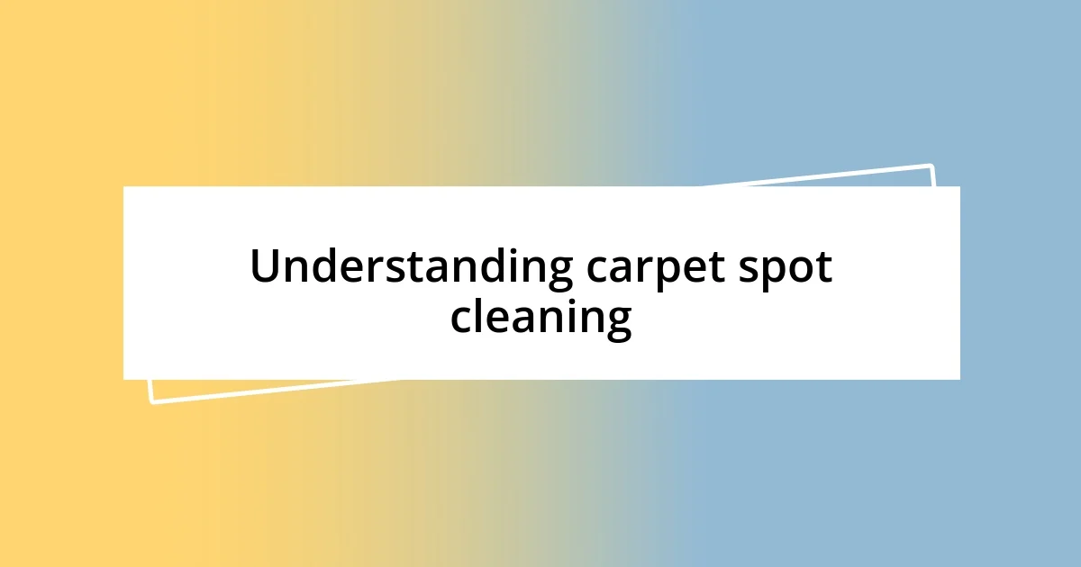 Understanding carpet spot cleaning